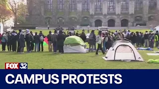 Northwestern students stage encampment protest in support of Palestine