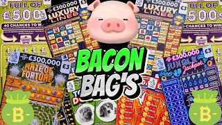 'OH LORD' BACON BAGS SCRATCH (£43) WORTH OF UK LOTTEY SCRATCHCARDS #scratch #scratchcards #crazy