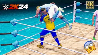 WWE 2K24 - Footballers Water Battle Royal | 4K