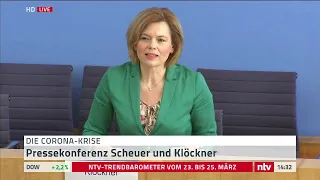 Live: Verkehrsminister Scheuer und Ernährungsministerin Klöckner zur Corona-Krise