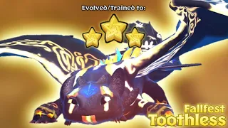 Fallfest Toothless Evolved/Trained to 3-stars "Alpha" Mode | Dragons: Titan Uprising