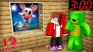 Why Scary MANGLE ATTACK HOUSE JJ and Mikey At Night in Minecraft - Maizen