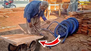 Making a Wooden Hand Cart || How to Make Hand Cart  || Building The Hand Cart || Amazing Skill