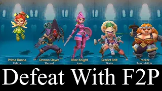 Best F2P Team to defeat Prima Donna, Demon Slayer, Rose Knight, Scarlet Bolt & Tracker in colosseum