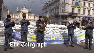 'Don't Worry, Be Happy': Ukrainian military band performs in Odesa amid war with Russia