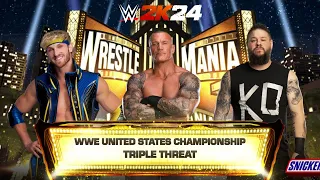Randy Orton Vs Logan Paul Vs Kevin Owens | US Title Triple Threat Match | WWE 2K24 WrestleMania 40