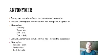 Grammatikk: synonymer, antonymer, hymonymer