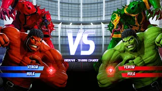 Red Carnage & Red Hulk vs Anti-Venom & Green Hulk  (Hardest AI) Marvel vs Capcom : Infinite