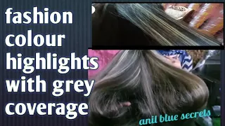 hair colour highlights at home with foil complete tutorial with base colour and grey coverage