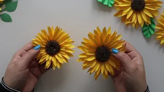 Beautiful Paper Sunflower Tutorial | DIY Small Paper Flower for Room Decoration