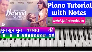 Barsaat Ki Dhun Piano Tutorial with Notes | Jubin Nautiyal | Julius Murmu Keyboard | बरसात की धुन