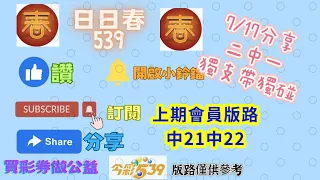 7/17版路純分享. 僅供參考二中一及獨支帶獨碰(買彩劵做公益)#日日春