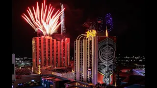 NYE 2023 in Downtown Vegas- Fireworks and Drones!
