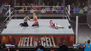 WWE2K17: Charlotte vs  Sasha Banks, Womens Championship Match: Hell in a Cell 2016: