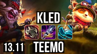 KLED vs TEEMO (TOP) | 4/3/15, 300+ games, 900K mastery | KR Master | 13.11