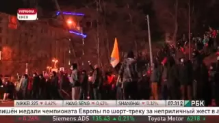 Евромайдан Беспорядки в Киеве   Огонь Митинг Майдан Беркут 20 01 2014