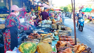 Cambodia Street Food Compilation - Grilled Fish, Chicken, Sausages, Egg Cake, Pickled Mango