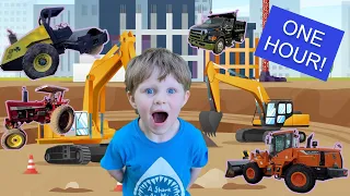 Compilation video Construction Vehicles for Kids | Excavator, backhoe, tractors, skid steers