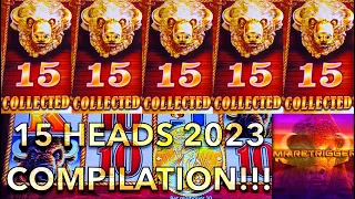 I HIT 15 HEADS ON BUFFALO GOLD FIVE TIMES IN 2023!!!! MASSIVE WINS!!!!!