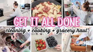 HOMEMAKING GET IT ALL DONE | CLEAN WITH ME + DINNER RECIPE + GROCERY HAUL