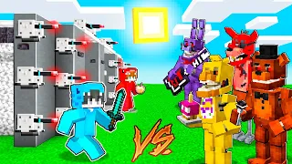 Animatronicos FNAF vs La Base Más Segura de Minecraft