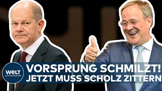 BUNDESTAGSWAHL 2021: Der Vorsprung schmilzt! Jetzt muss Olaf Scholz vor Armin Laschet zittern