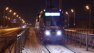 Поездка на трамвае  БКМ 84500К № 1400 по маршруту №5 в Казани . (18.12.2021)