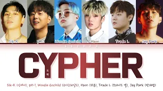 도착 (Cypher) - 식케이, pH-1, 우디고차일드, 하온, 트레이드 엘, 박재범 (Color Coded Lyrics Han/Rom/Eng/가사)