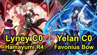 F2P Lyney C0 mono pyro & Yelan C0 hyperbloom abyss 4 0 Floor 12 Genshin impact