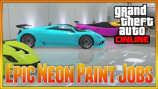 Gta 5 Online - Epic Custom NEON Paint Jobs, Insane RARE Awesome Modded Paint Guide