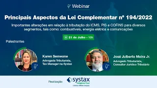 Webinar: Principais Aspectos da Lei Complementar nº 194/2022