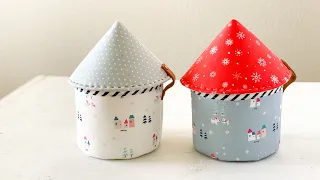 Basket Toppers | Cute potholders | How to turn your fabric basket into a little house| 고깔 만들기