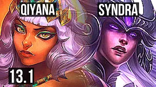 QIYANA vs SYNDRA (MID) | 8/0/1, 66% winrate, Legendary | KR Grandmaster | 13.1