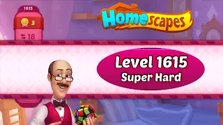 Homescapes Level 1615 Super Hard| Rainbow Ball x2 Boosters | Playrix