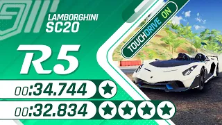 Asphalt 9 [Touchdrive] | Grand Prix LAMBORGHINI SC20 | Round 5 | 34.744(1⭐) & 32.834(4⭐)- Hotel Road