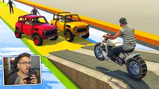 GTA V Online: MOTOS vs MINI CARROS - EU MITEI NESSA BATALHA!!!