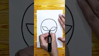 Alien face drawing 👽 #viral #shorts #ytshorts #alien #space #drawing #smiley @syarthub