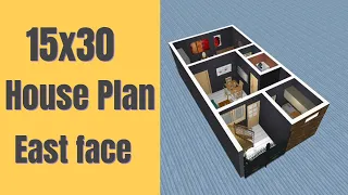 15x30 House Plan East face || 50 Gaj House Design || 15*30 Makan Ka Naksha
