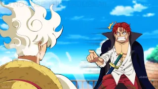 La Reacción de Shanks al Ver la Transformación Dios Sol Gear 5 de Luffy - One Piece