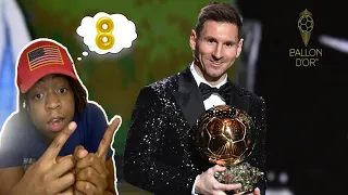 American Reacts to Lionel Messi Wins 7th Ballon d'Or 2021 | FULL CEREMONY