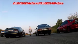 Drag race Vaz 2108 vs Audi A5 2.0Turbo Fpv racing drone Ваз 2108 драгрейсинг.