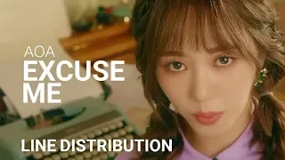 AOA (OT6) - Excuse Me - Line Distribution (Color Coded Live)