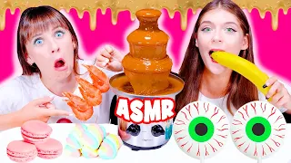 ASMR Chocolate Fountain Mukbang Challenge (Onion, Gummy Eyeballs)