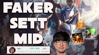 Fakers New 67% Winrate Sett Mid Strategy Is Free Wins | How He Is Dominating KR Challenger w/ Sett