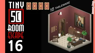 50 Tiny Room Escape Level 16 Walkthrough (4 Cards)