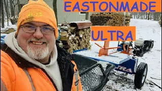 FIREWOOD - Splitting firewood with EASTONMADE ULTRA into quad trailer