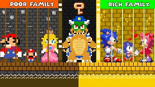 Mario and Sonic Family Poor vs Rich Locked in Bowser Prison Challenge!