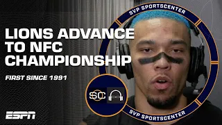 Detroit Lions advance to the NFC CHAMPIONSHIP 👏 Amon-Ra St. Brown INTERVIEW | SC with SVP