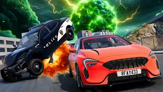 Alien Orb ATTACKS City & SMASHES Cars in BeamNG Drive Mods!