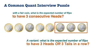 Quant Interview Puzzle: Expected Tosses for 3 Consecutive Heads - Recurrence & Markov Chains